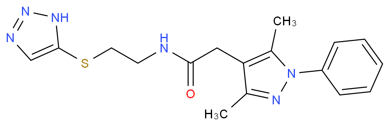 2-(3,5-dimethyl-1-phenyl-1H-pyrazol-4-yl)-N-[2-(1H-1,2,3-triazol-5-ylthio)ethyl]acetamide_Molecular_structure_CAS_)