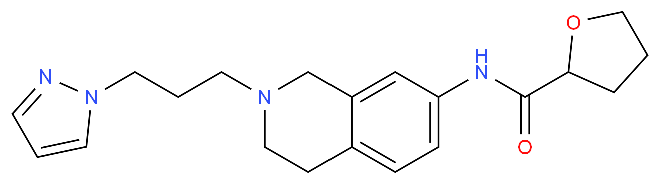N-{2-[3-(1H-pyrazol-1-yl)propyl]-1,2,3,4-tetrahydro-7-isoquinolinyl}tetrahydro-2-furancarboxamide_Molecular_structure_CAS_)