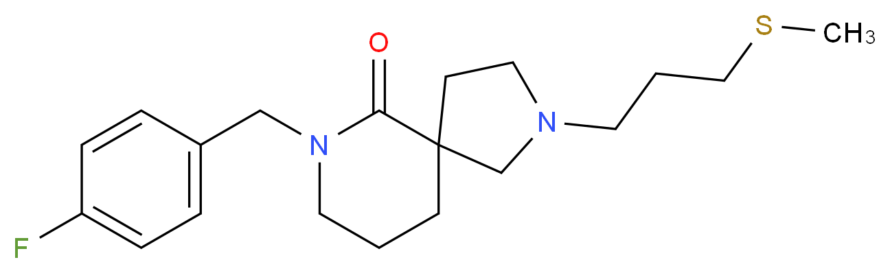 7-(4-fluorobenzyl)-2-[3-(methylthio)propyl]-2,7-diazaspiro[4.5]decan-6-one_Molecular_structure_CAS_)