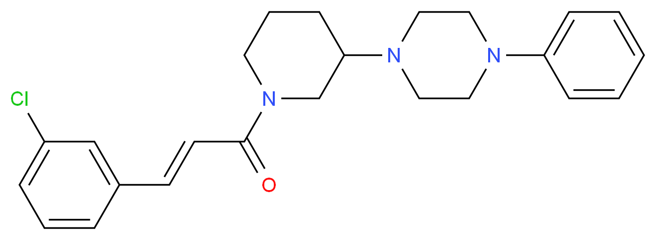 1-{1-[(2E)-3-(3-chlorophenyl)-2-propenoyl]-3-piperidinyl}-4-phenylpiperazine_Molecular_structure_CAS_)