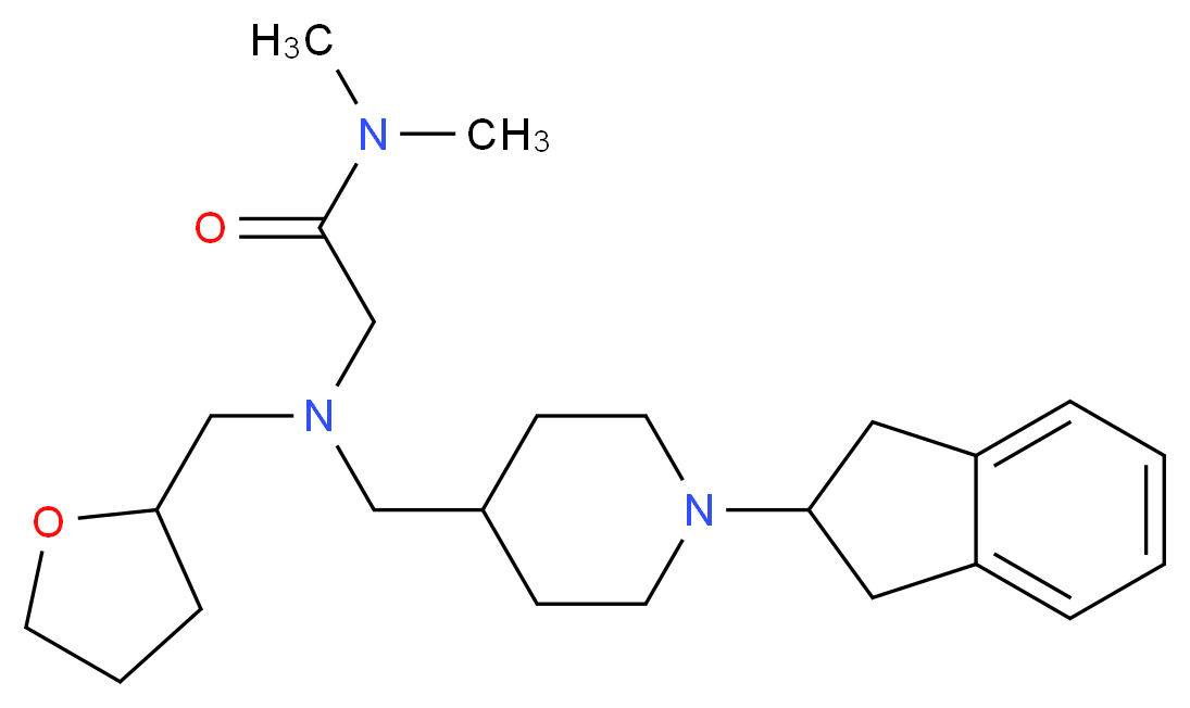 N~2~-{[1-(2,3-dihydro-1H-inden-2-yl)piperidin-4-yl]methyl}-N~1~,N~1~-dimethyl-N~2~-(tetrahydrofuran-2-ylmethyl)glycinamide_Molecular_structure_CAS_)