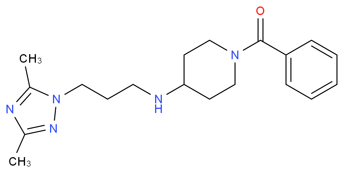 1-benzoyl-N-[3-(3,5-dimethyl-1H-1,2,4-triazol-1-yl)propyl]piperidin-4-amine_Molecular_structure_CAS_)
