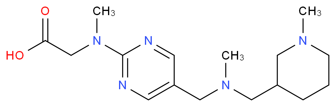N-methyl-N-[5-({methyl[(1-methylpiperidin-3-yl)methyl]amino}methyl)pyrimidin-2-yl]glycine_Molecular_structure_CAS_)
