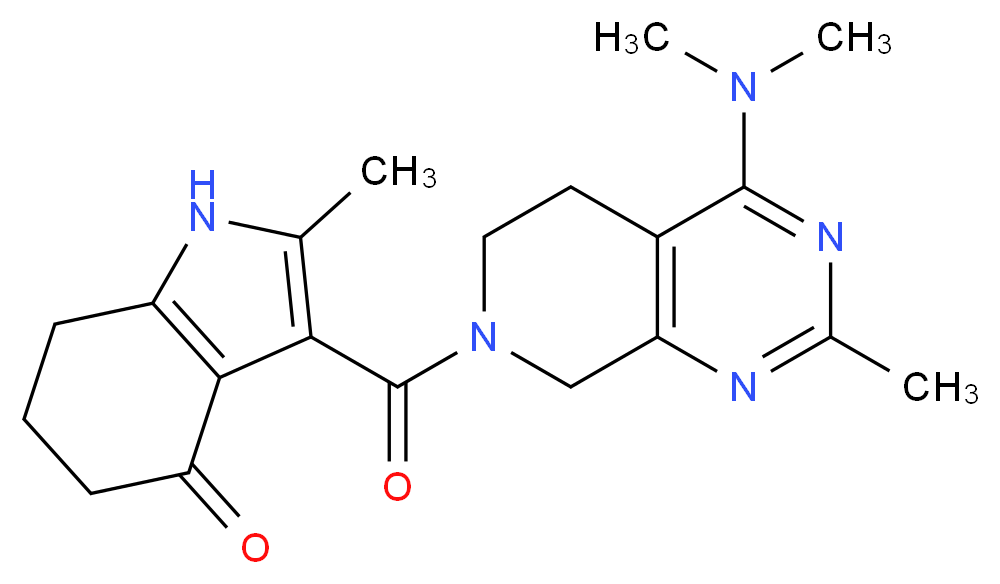 3-{[4-(dimethylamino)-2-methyl-5,8-dihydropyrido[3,4-d]pyrimidin-7(6H)-yl]carbonyl}-2-methyl-1,5,6,7-tetrahydro-4H-indol-4-one_Molecular_structure_CAS_)