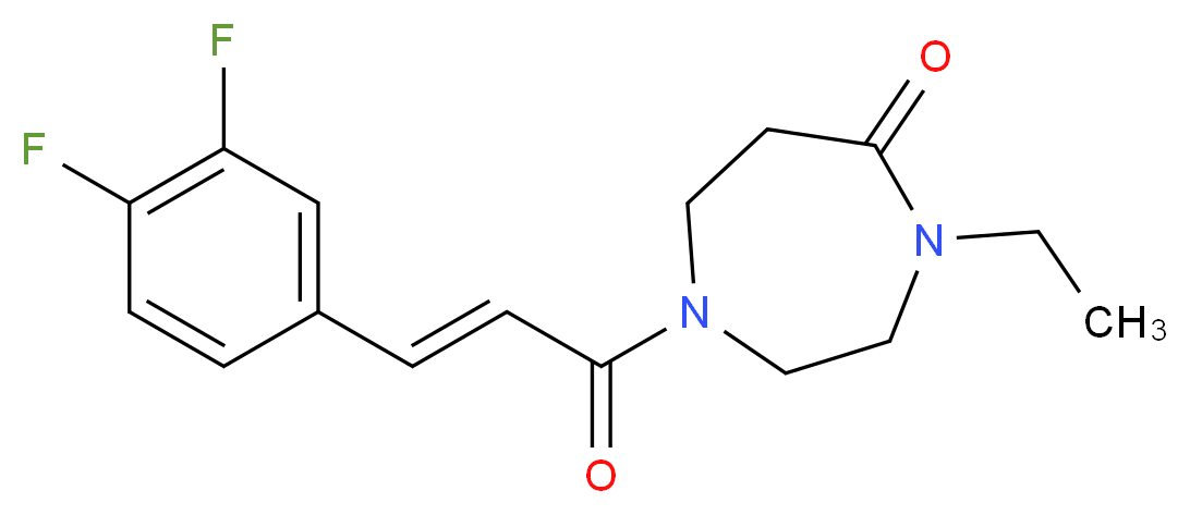 1-[(2E)-3-(3,4-difluorophenyl)-2-propenoyl]-4-ethyl-1,4-diazepan-5-one_Molecular_structure_CAS_)