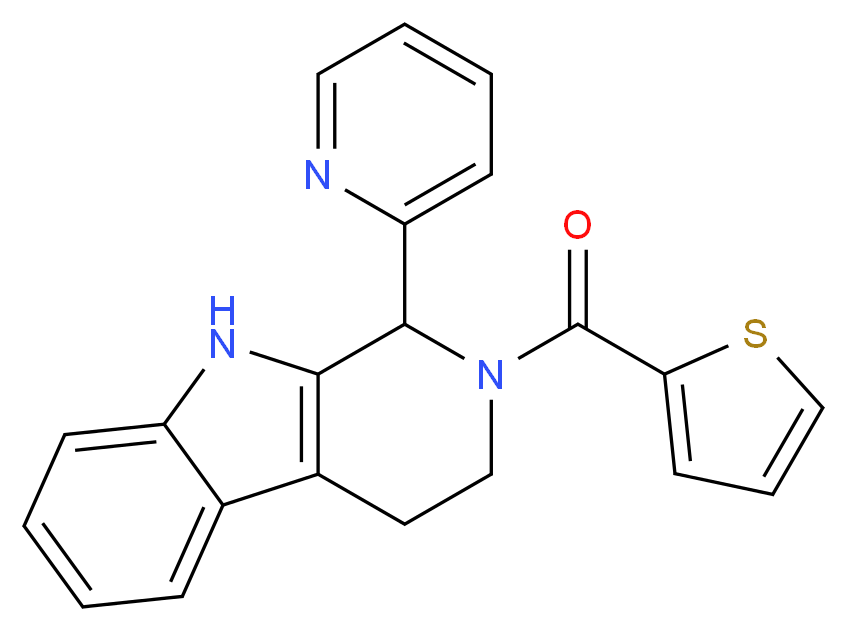 1-(2-pyridinyl)-2-(2-thienylcarbonyl)-2,3,4,9-tetrahydro-1H-beta-carboline_Molecular_structure_CAS_)