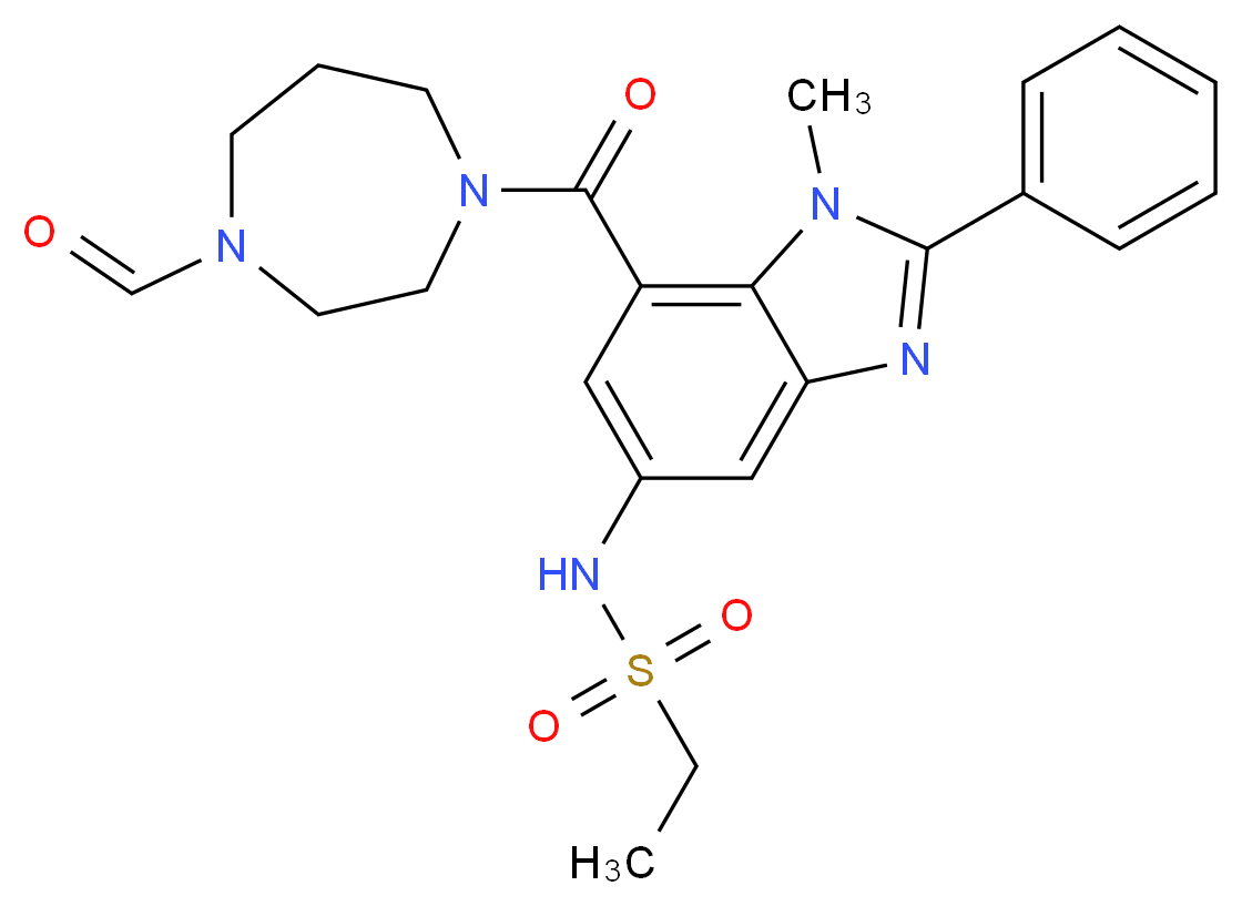 N-{7-[(4-formyl-1,4-diazepan-1-yl)carbonyl]-1-methyl-2-phenyl-1H-benzimidazol-5-yl}ethanesulfonamide_Molecular_structure_CAS_)