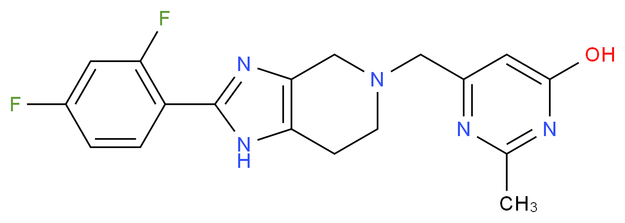 6-{[2-(2,4-difluorophenyl)-1,4,6,7-tetrahydro-5H-imidazo[4,5-c]pyridin-5-yl]methyl}-2-methylpyrimidin-4-ol_Molecular_structure_CAS_)
