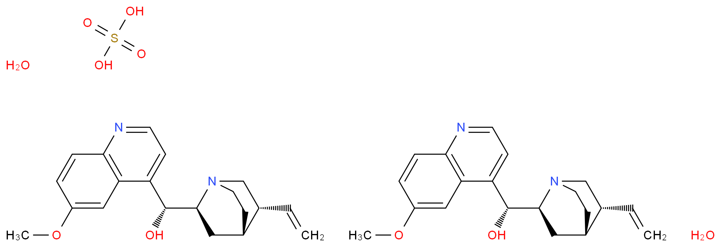 Quinine hemisulfate salt monohydrate_Molecular_structure_CAS_207671-44-1)