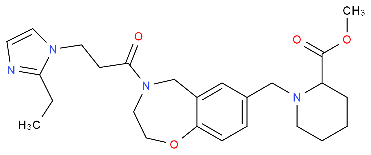 methyl 1-({4-[3-(2-ethyl-1H-imidazol-1-yl)propanoyl]-2,3,4,5-tetrahydro-1,4-benzoxazepin-7-yl}methyl)-2-piperidinecarboxylate_Molecular_structure_CAS_)