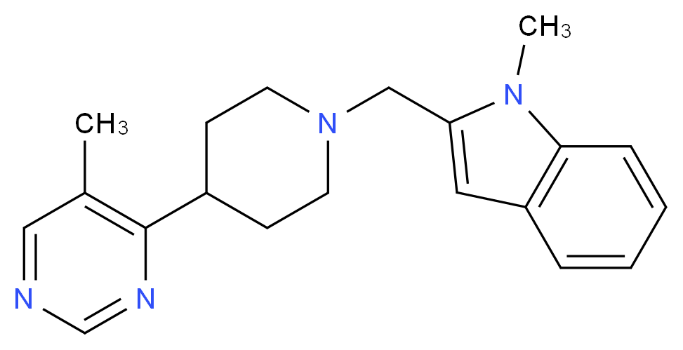 1-methyl-2-{[4-(5-methylpyrimidin-4-yl)piperidin-1-yl]methyl}-1H-indole_Molecular_structure_CAS_)