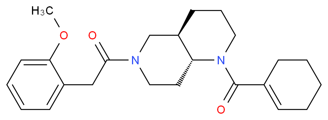 (4aR*,8aR*)-1-(1-cyclohexen-1-ylcarbonyl)-6-[(2-methoxyphenyl)acetyl]decahydro-1,6-naphthyridine_Molecular_structure_CAS_)