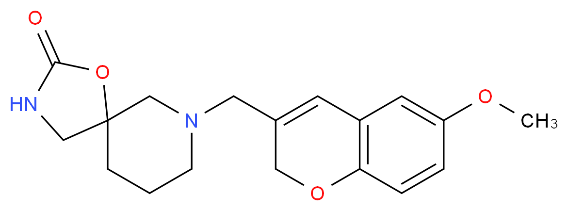7-[(6-methoxy-2H-chromen-3-yl)methyl]-1-oxa-3,7-diazaspiro[4.5]decan-2-one_Molecular_structure_CAS_)