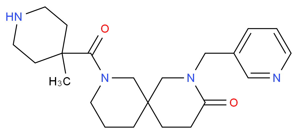 8-[(4-methyl-4-piperidinyl)carbonyl]-2-(3-pyridinylmethyl)-2,8-diazaspiro[5.5]undecan-3-one_Molecular_structure_CAS_)