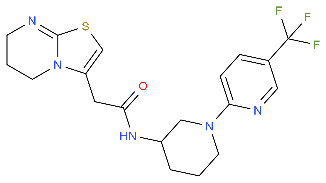 2-(6,7-dihydro-5H-[1,3]thiazolo[3,2-a]pyrimidin-3-yl)-N-{1-[5-(trifluoromethyl)-2-pyridinyl]-3-piperidinyl}acetamide_Molecular_structure_CAS_)