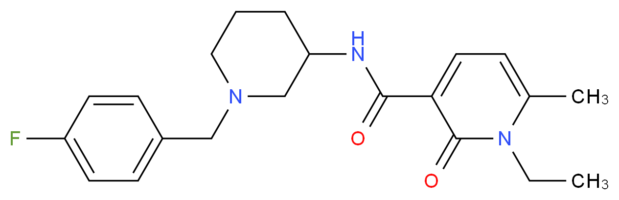 1-ethyl-N-[1-(4-fluorobenzyl)piperidin-3-yl]-6-methyl-2-oxo-1,2-dihydropyridine-3-carboxamide_Molecular_structure_CAS_)