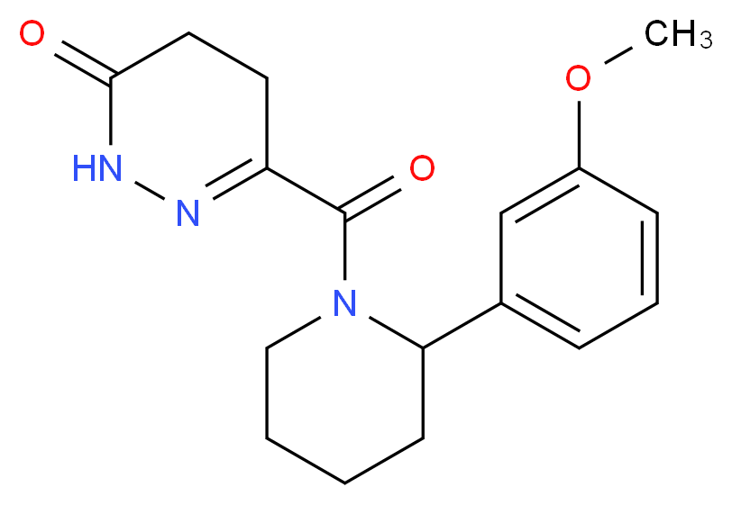 6-{[2-(3-methoxyphenyl)piperidin-1-yl]carbonyl}-4,5-dihydropyridazin-3(2H)-one_Molecular_structure_CAS_)