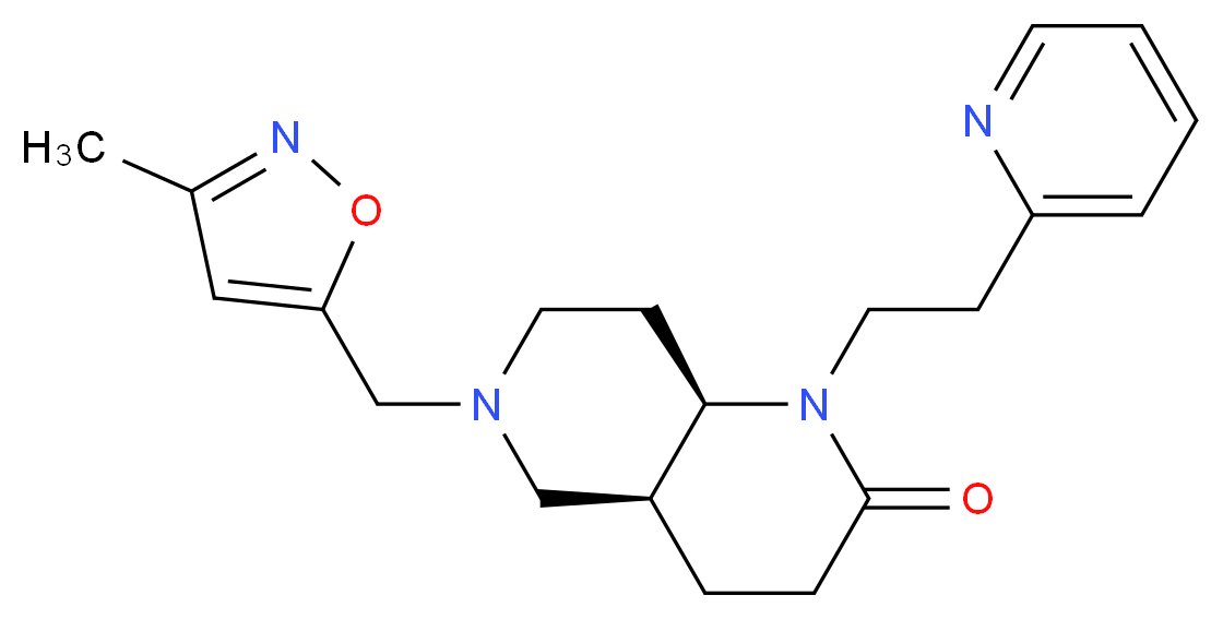 (4aS*,8aR*)-6-[(3-methylisoxazol-5-yl)methyl]-1-(2-pyridin-2-ylethyl)octahydro-1,6-naphthyridin-2(1H)-one_Molecular_structure_CAS_)