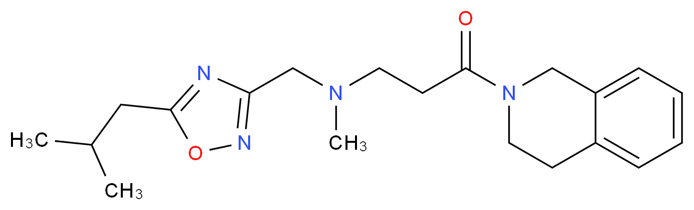 3-(3,4-dihydroisoquinolin-2(1H)-yl)-N-[(5-isobutyl-1,2,4-oxadiazol-3-yl)methyl]-N-methyl-3-oxopropan-1-amine_Molecular_structure_CAS_)
