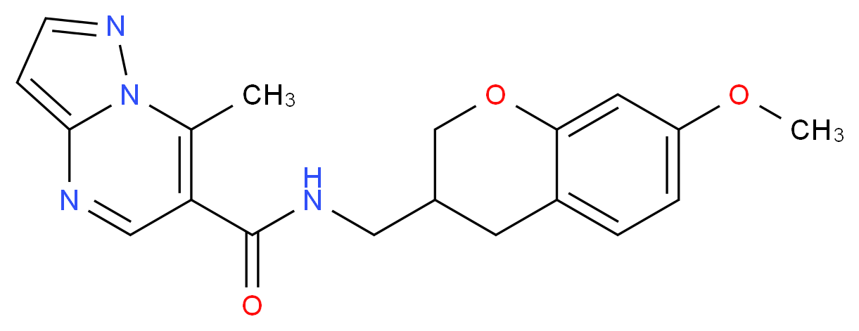 N-[(7-methoxy-3,4-dihydro-2H-chromen-3-yl)methyl]-7-methylpyrazolo[1,5-a]pyrimidine-6-carboxamide_Molecular_structure_CAS_)