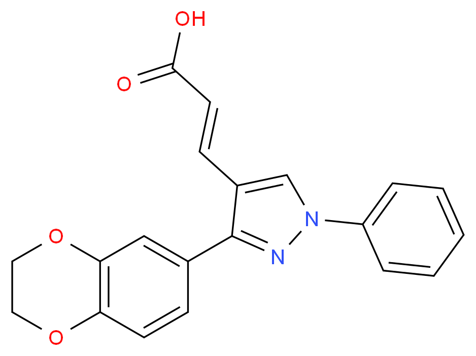 3-[3-(2,3-Dihydro-benzo[1,4]dioxin-6-yl)-1-phenyl-1H-pyrazol-4-yl]-acrylic acid_Molecular_structure_CAS_)