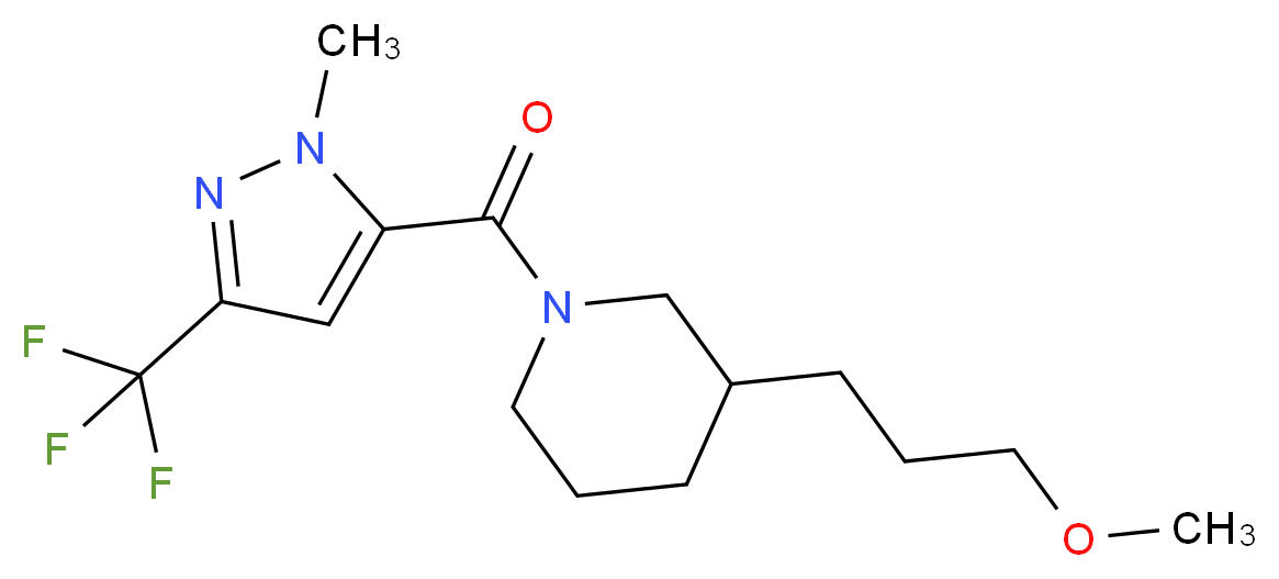 3-(3-methoxypropyl)-1-{[1-methyl-3-(trifluoromethyl)-1H-pyrazol-5-yl]carbonyl}piperidine_Molecular_structure_CAS_)
