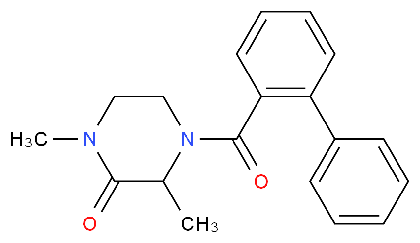4-(biphenyl-2-ylcarbonyl)-1,3-dimethylpiperazin-2-one_Molecular_structure_CAS_)