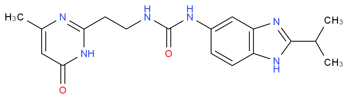 N-(2-isopropyl-1H-benzimidazol-5-yl)-N'-[2-(4-methyl-6-oxo-1,6-dihydropyrimidin-2-yl)ethyl]urea_Molecular_structure_CAS_)