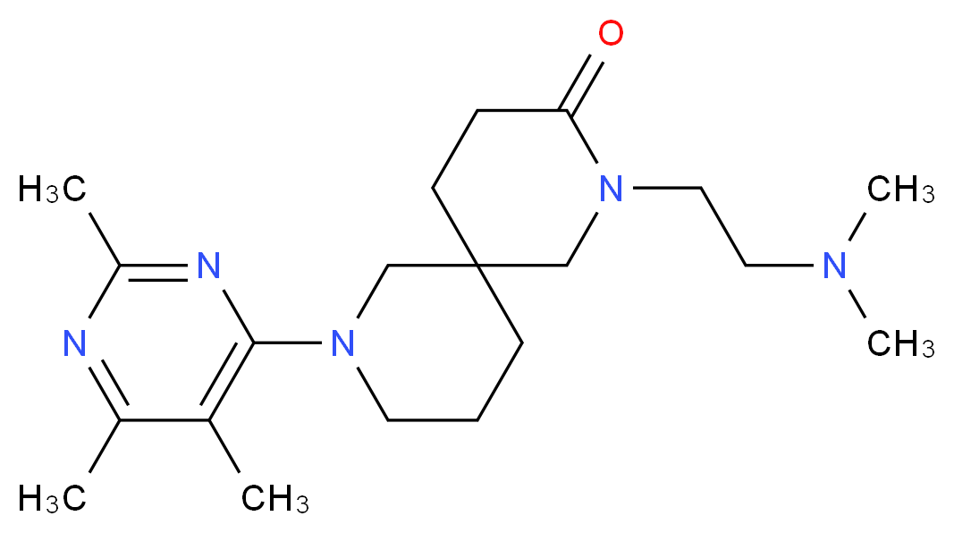 2-[2-(dimethylamino)ethyl]-8-(2,5,6-trimethyl-4-pyrimidinyl)-2,8-diazaspiro[5.5]undecan-3-one_Molecular_structure_CAS_)