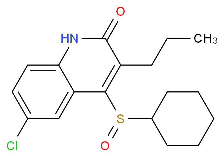 6-CHLORO-4-(CYCLOHEXYLSULFINYL)-3-PROPYLQUINOLIN-2(1H)-ONE_Molecular_structure_CAS_)