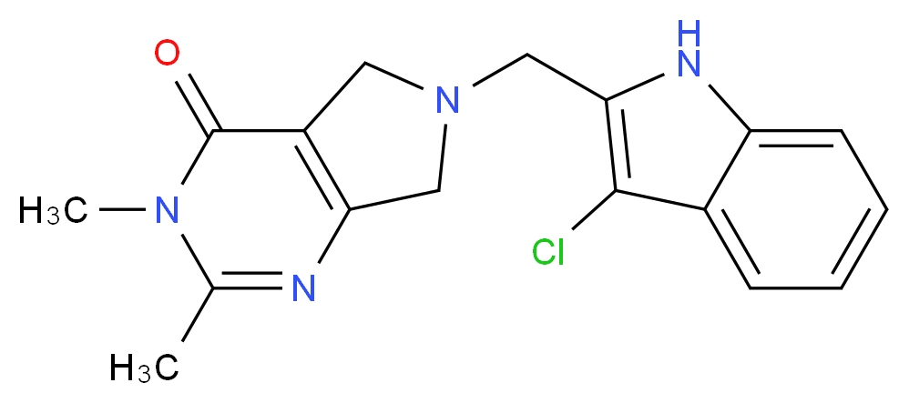 6-[(3-chloro-1H-indol-2-yl)methyl]-2,3-dimethyl-3,5,6,7-tetrahydro-4H-pyrrolo[3,4-d]pyrimidin-4-one_Molecular_structure_CAS_)