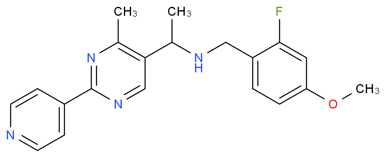 (2-fluoro-4-methoxybenzyl){1-[4-methyl-2-(4-pyridinyl)-5-pyrimidinyl]ethyl}amine_Molecular_structure_CAS_)