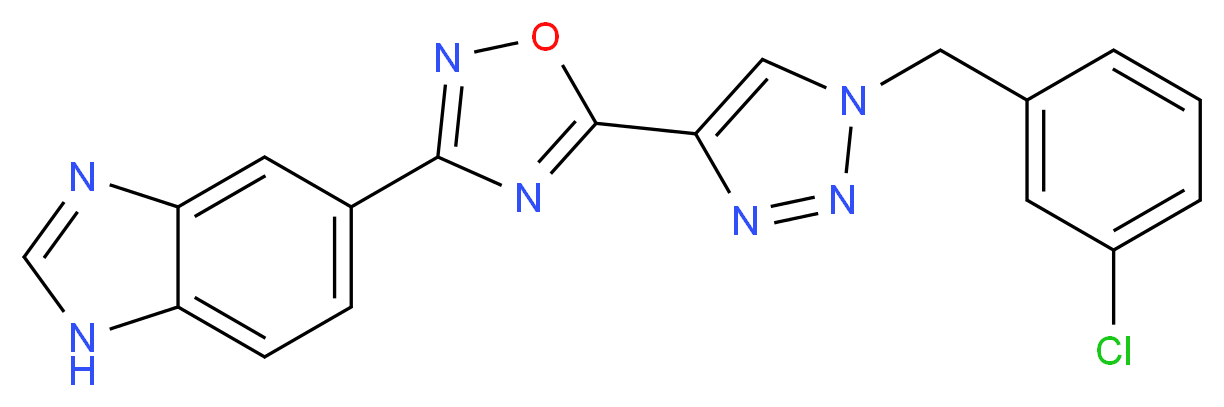 5-{5-[1-(3-chlorobenzyl)-1H-1,2,3-triazol-4-yl]-1,2,4-oxadiazol-3-yl}-1H-benzimidazole_Molecular_structure_CAS_)