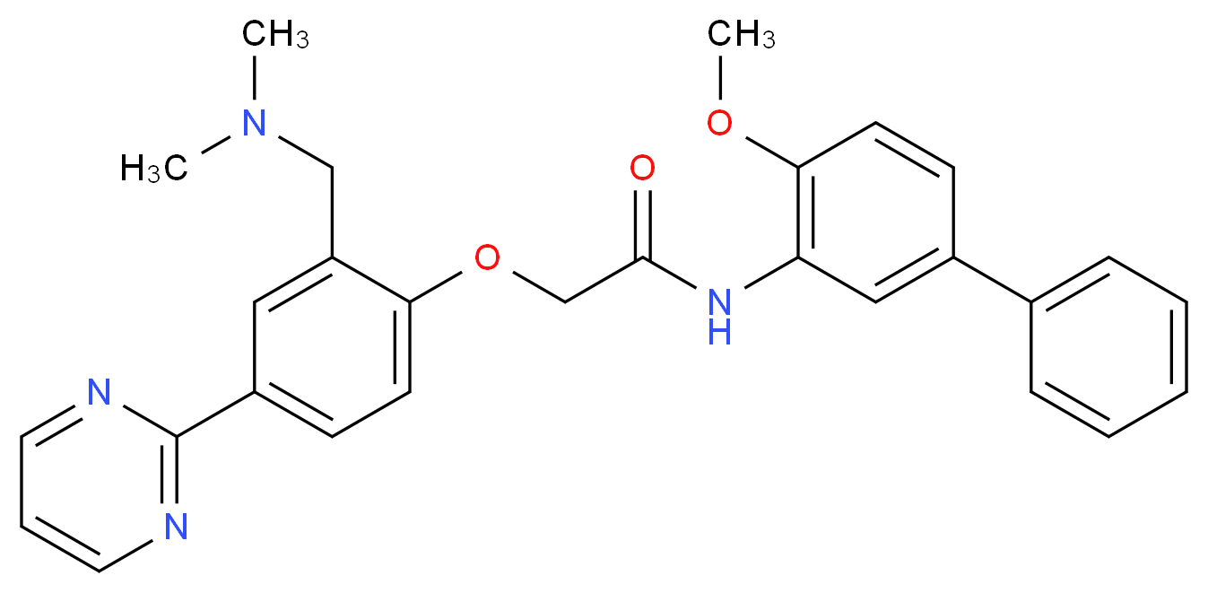 2-[2-[(dimethylamino)methyl]-4-(2-pyrimidinyl)phenoxy]-N-(4-methoxy-3-biphenylyl)acetamide_Molecular_structure_CAS_)