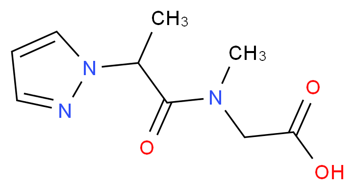 2-[N-methyl-2-(1H-pyrazol-1-yl)propanamido]acetic acid_Molecular_structure_CAS_)