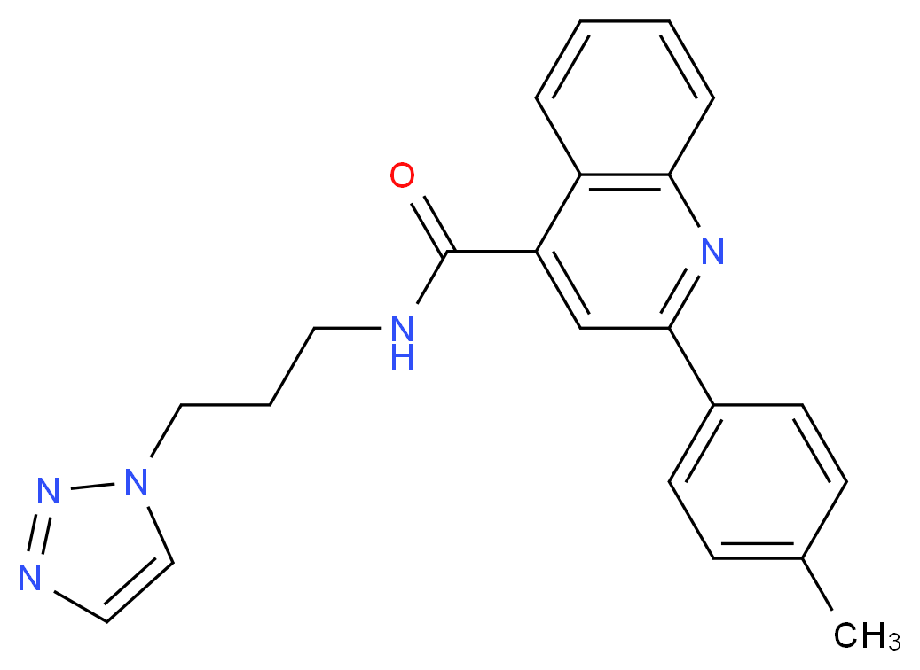 2-(4-methylphenyl)-N-[3-(1H-1,2,3-triazol-1-yl)propyl]-4-quinolinecarboxamide_Molecular_structure_CAS_)