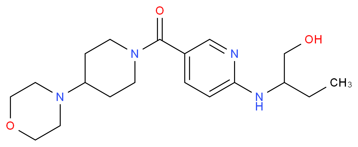 2-({5-[(4-morpholin-4-ylpiperidin-1-yl)carbonyl]pyridin-2-yl}amino)butan-1-ol_Molecular_structure_CAS_)