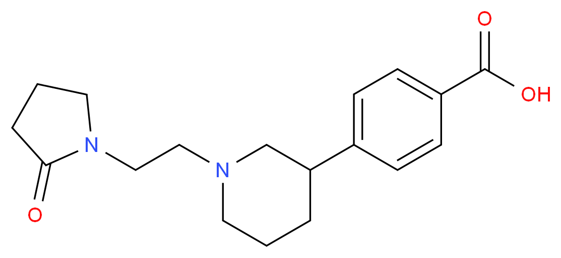 4-{1-[2-(2-oxopyrrolidin-1-yl)ethyl]piperidin-3-yl}benzoic acid_Molecular_structure_CAS_)