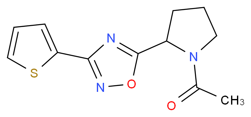 5-[(2R)-1-acetyl-2-pyrrolidinyl]-3-(2-thienyl)-1,2,4-oxadiazole_Molecular_structure_CAS_)