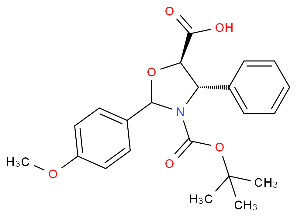 (4S,5R)-3-(tert-Butoxycarbonyl)-2-(4-Methoxyphenyl)-4-phenyloxazolidine-5-carboxylic acid_Molecular_structure_CAS_196404-55-4)