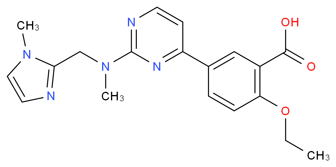 2-ethoxy-5-(2-{methyl[(1-methyl-1H-imidazol-2-yl)methyl]amino}pyrimidin-4-yl)benzoic acid_Molecular_structure_CAS_)