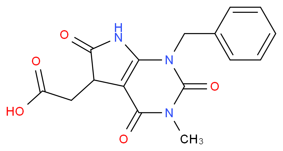 (1-Benzyl-3-methyl-2,4,6-trioxo-2,3,4,5,6,7-hexahydro-1H-pyrrolo[2,3-d]pyrimidin-5-yl)-acetic acid_Molecular_structure_CAS_)