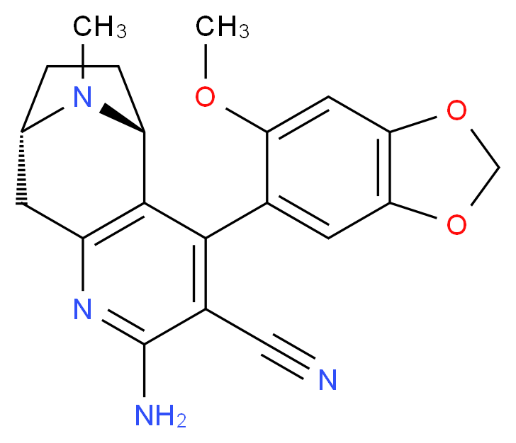 (5R*,8S*)-2-amino-4-(6-methoxy-1,3-benzodioxol-5-yl)-10-methyl-6,7,8,9-tetrahydro-5H-5,8-epiminocyclohepta[b]pyridine-3-carbonitrile_Molecular_structure_CAS_)