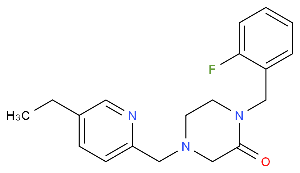 4-[(5-ethylpyridin-2-yl)methyl]-1-(2-fluorobenzyl)piperazin-2-one_Molecular_structure_CAS_)