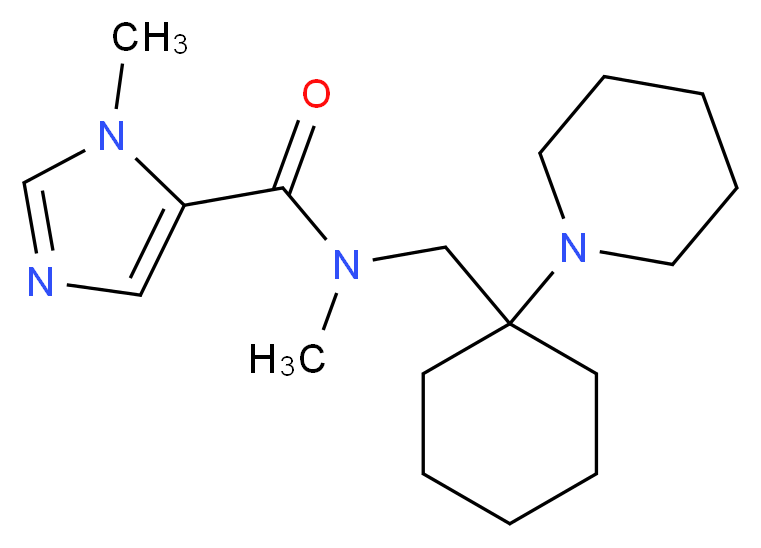 N,1-dimethyl-N-{[1-(1-piperidinyl)cyclohexyl]methyl}-1H-imidazole-5-carboxamide_Molecular_structure_CAS_)