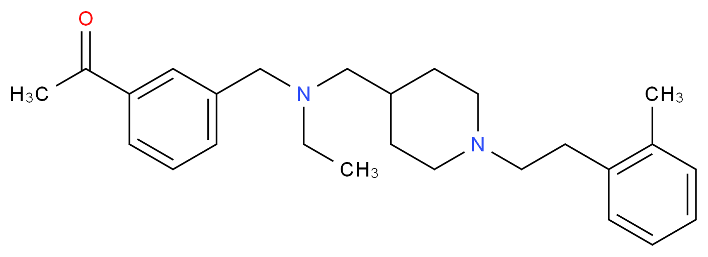1-(3-{[ethyl({1-[2-(2-methylphenyl)ethyl]-4-piperidinyl}methyl)amino]methyl}phenyl)ethanone_Molecular_structure_CAS_)