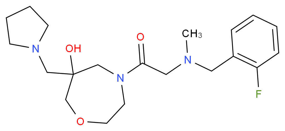 4-[N-(2-fluorobenzyl)-N-methylglycyl]-6-(pyrrolidin-1-ylmethyl)-1,4-oxazepan-6-ol_Molecular_structure_CAS_)