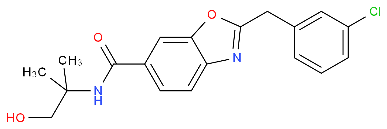 2-(3-chlorobenzyl)-N-(2-hydroxy-1,1-dimethylethyl)-1,3-benzoxazole-6-carboxamide_Molecular_structure_CAS_)
