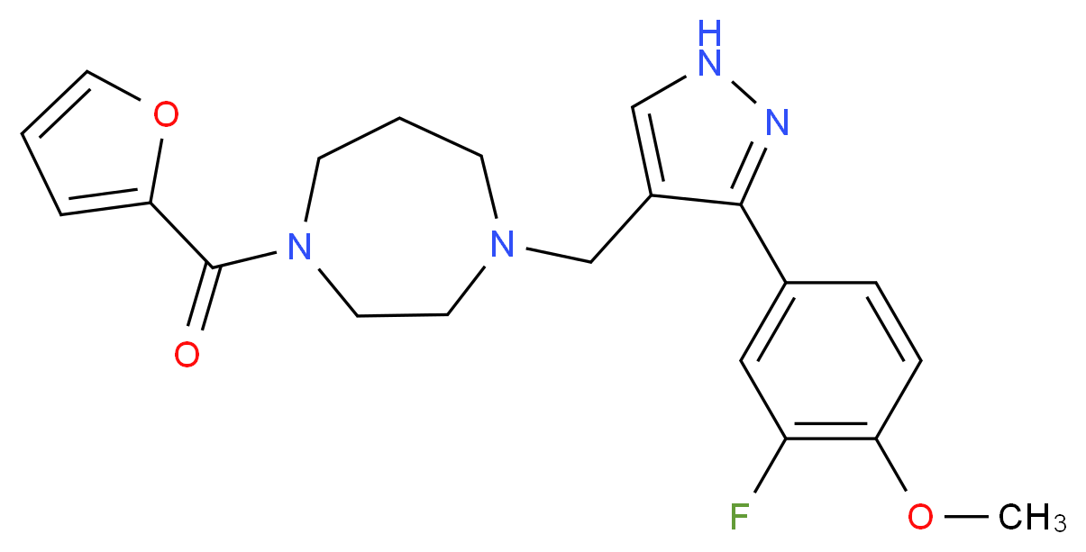 1-{[3-(3-fluoro-4-methoxyphenyl)-1H-pyrazol-4-yl]methyl}-4-(2-furoyl)-1,4-diazepane_Molecular_structure_CAS_)