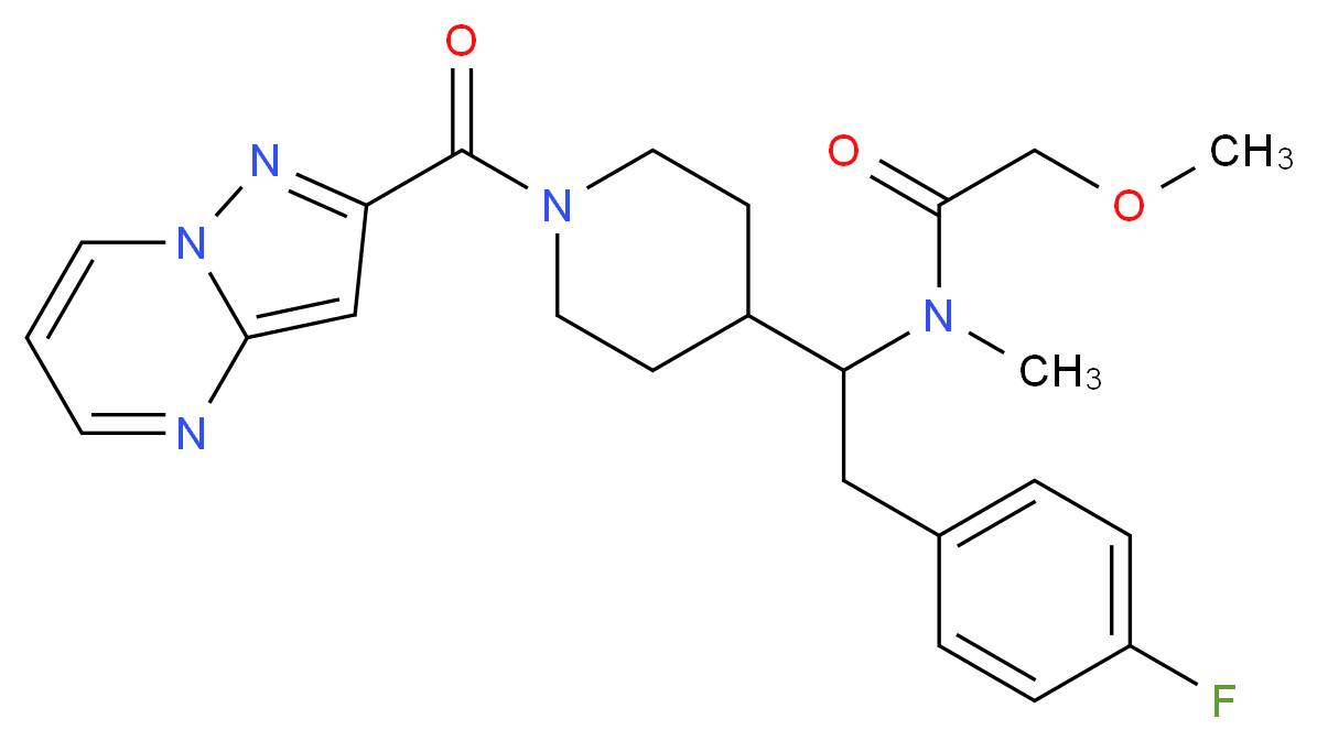 N-{2-(4-fluorophenyl)-1-[1-(pyrazolo[1,5-a]pyrimidin-2-ylcarbonyl)-4-piperidinyl]ethyl}-2-methoxy-N-methylacetamide_Molecular_structure_CAS_)